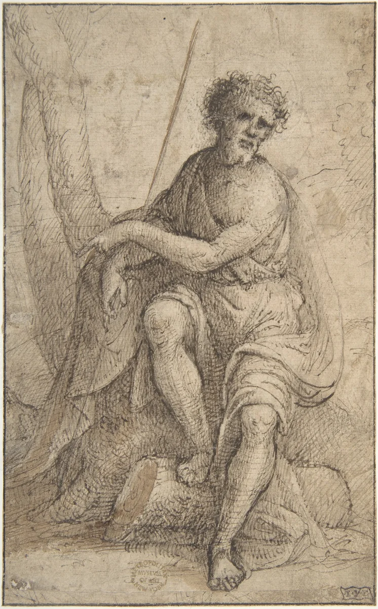 Saint John the Baptist by anonymous, drawing, 1550