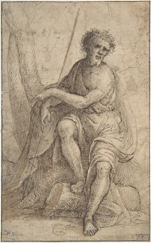 Saint John the Baptist by anonymous, drawing, 1550