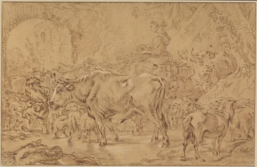 Return to the Fold by François Boucher, drawing, 1750-1765