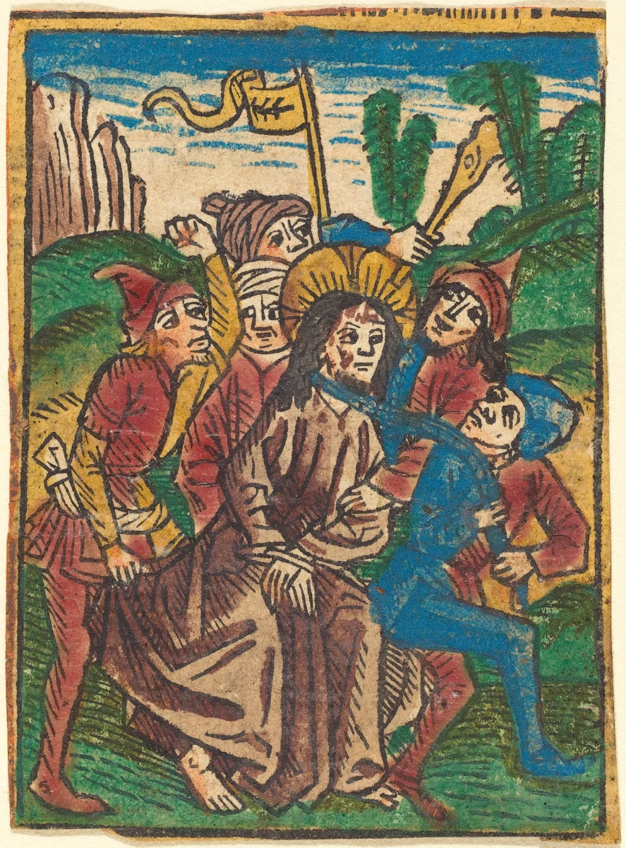 Christ lead to Prison by German 15th Century, print, 1490