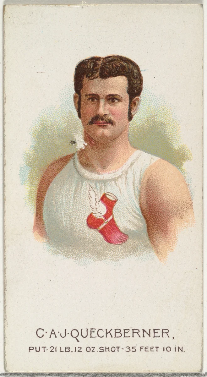 C.A.J. Queckberner, Shot Put, from World's Champions, Series 2 (N29) for Allen & Ginter Cigarettes by Allen & Ginter, print, 1888
