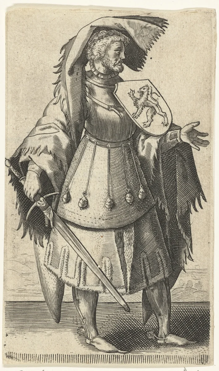 Portret van Dirk VI, graaf van Holland by Adriaen Matham, print, 1620