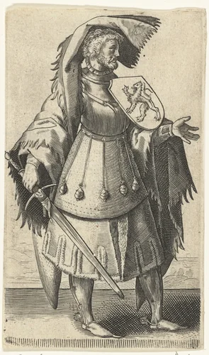 Portret van Dirk VI, graaf van Holland by Adriaen Matham, print, 1620