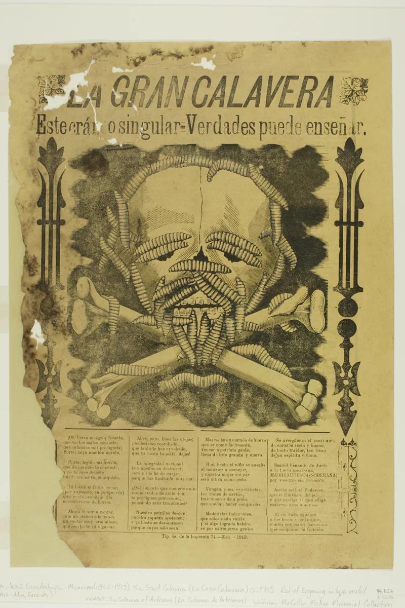 The Great Calavera by José Guadalupe Posada, print, 1871-1913