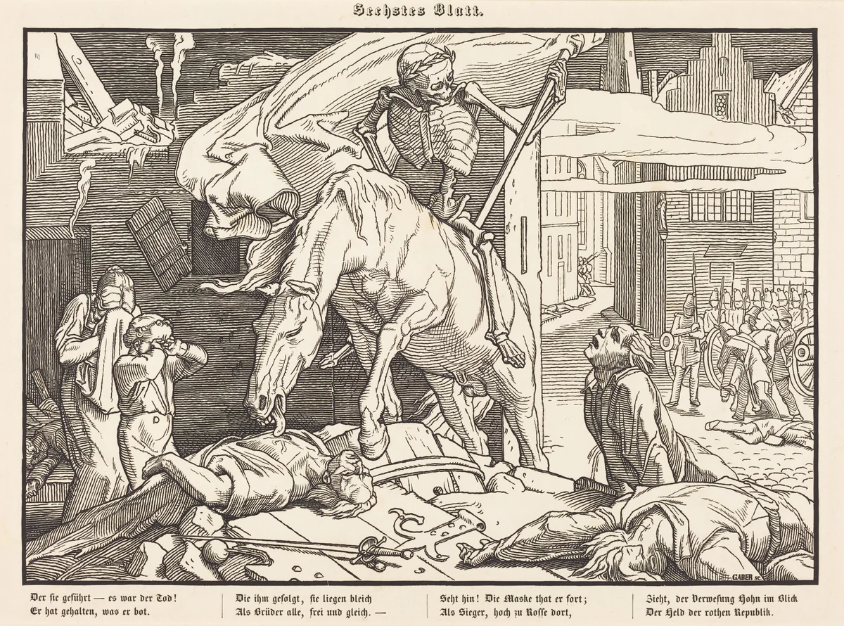 Auch ein Todtentanz VI by Alfred Rethel, print, 1849