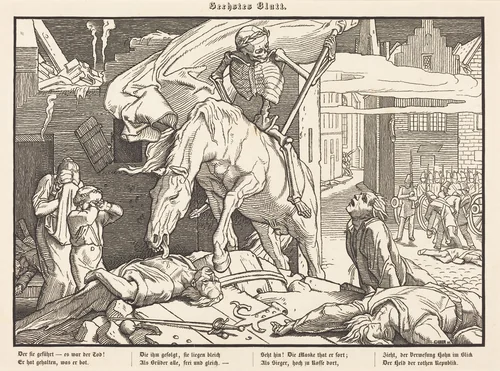 Auch ein Todtentanz VI by Alfred Rethel, print, 1849