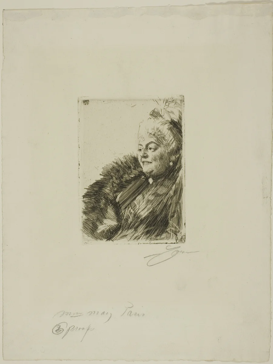 Mme Georges May II by Anders Zorn, print, 1891