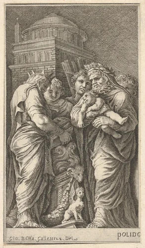 A Sacrifice by Giovanni Francesco Venturini, print, 1645-1700