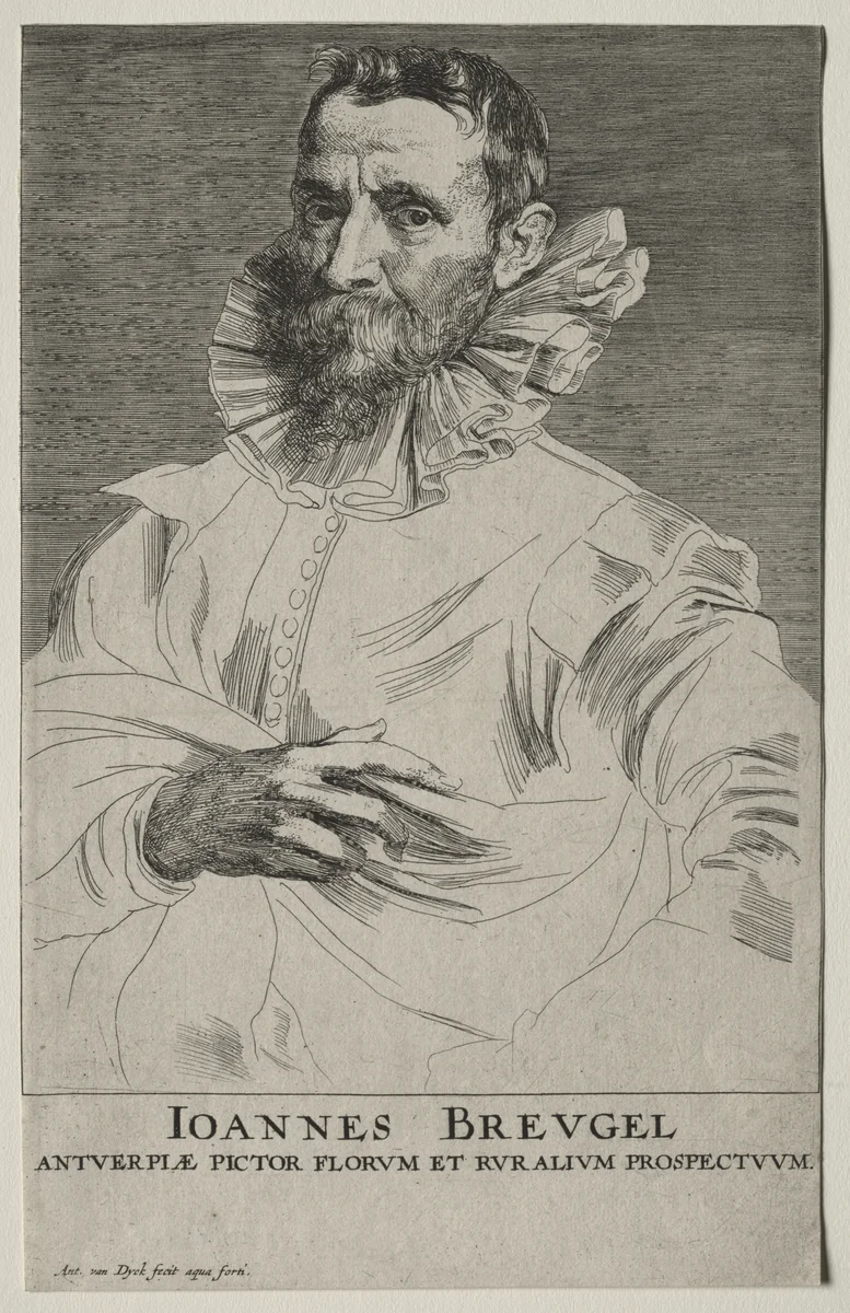 Jan Brueghel by Anthony van Dyck, print, 1630-1633