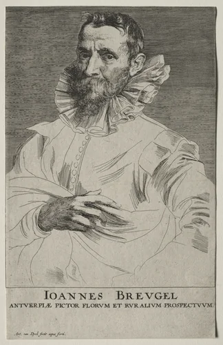 Jan Brueghel by Anthony van Dyck, print, 1630-1633