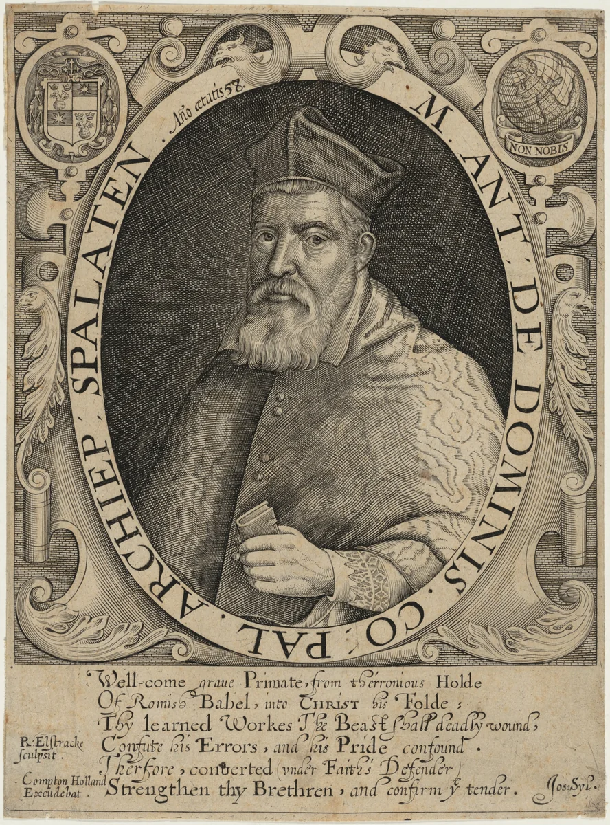 Marc Antonis De Dominis by Renold Elstrack, print, 1571-1625