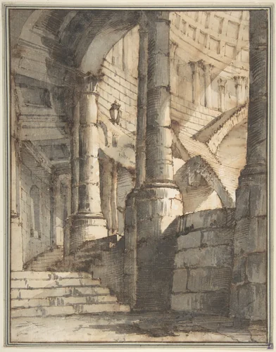 Framed Design for a Stage Set by Mauro Berti, drawing, 1772-1842