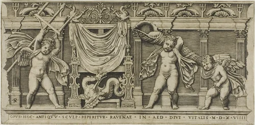 Throne of Neptune by Marco Dente, print, 1519