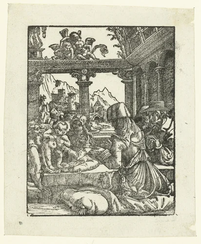 Heilige familie met Anna by Unknown, print, 1506-1538