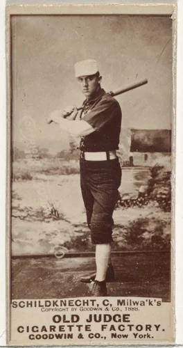 Schildknecht, Catcher, Milwaukee, from the Old Judge series (N172) for Old Judge Cigarettes by Goodwin & Company, photograph, 1888