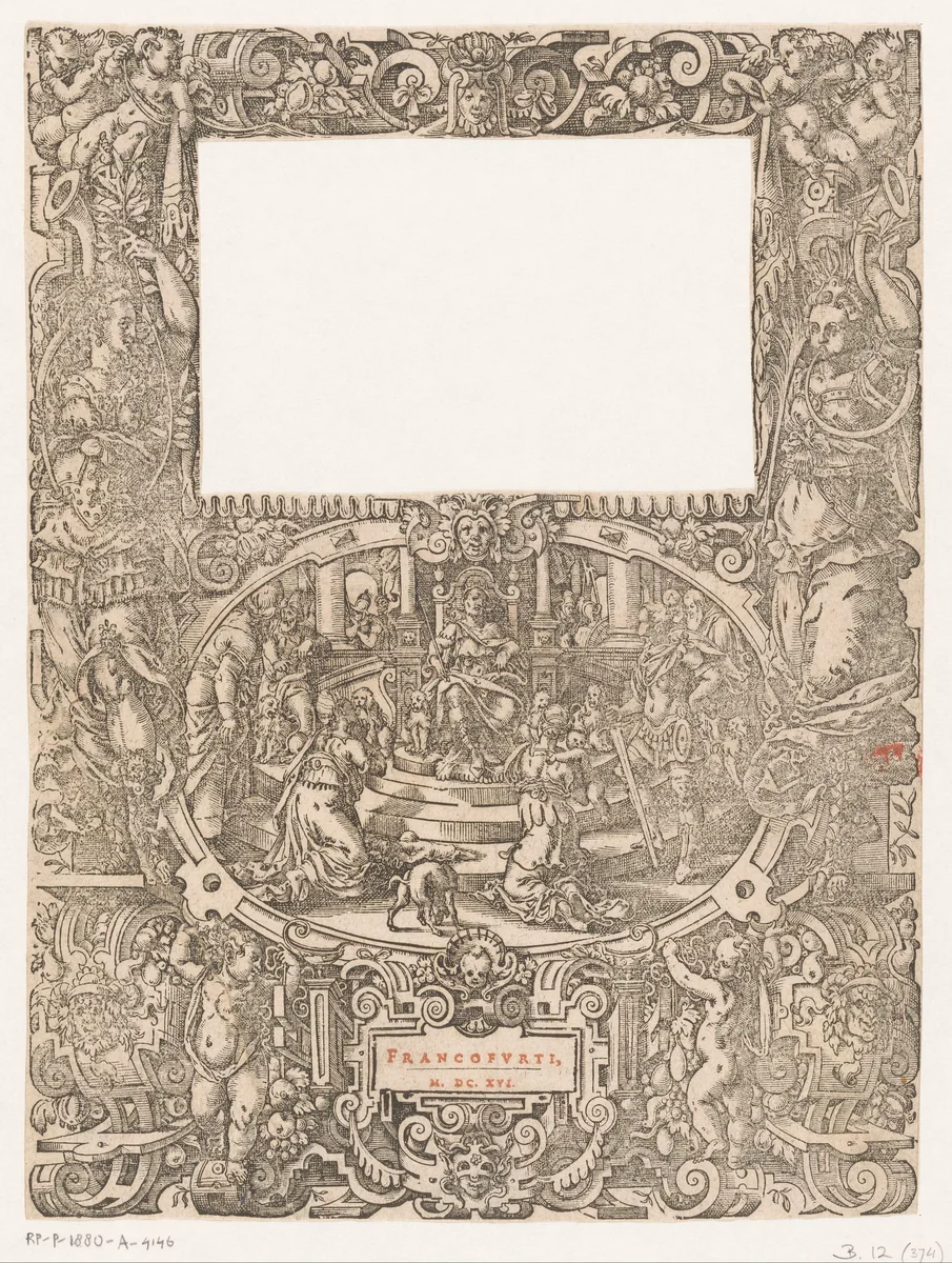 Salomo's rechtspraak by Jost Amman, print, 1616