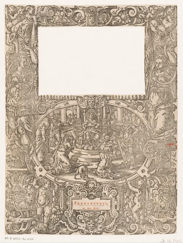 Salomo's rechtspraak by Jost Amman, print, 1616