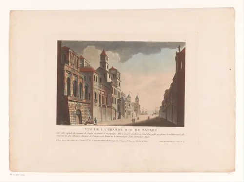Gezicht op een straat in Napels by Louis Lecoeur, print, 1812-1814