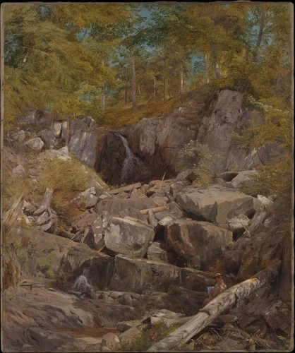 A Study of Trap Rock (Buttermilk Falls) by John Henry Hill, artwork, 1863