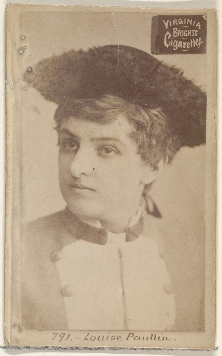 Card 791, Louise Paullin, from the Actors and Actresses series (N45, Type 2) for Virginia Brights Cigarettes by Allen & Ginter, photograph, 1885-1891