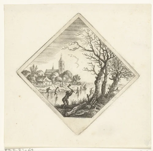 Winter by Jan van Almeloveen, print, 1662-1683