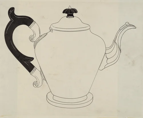 Pewter Teapot by Harry Goodman, index of american design, 1937