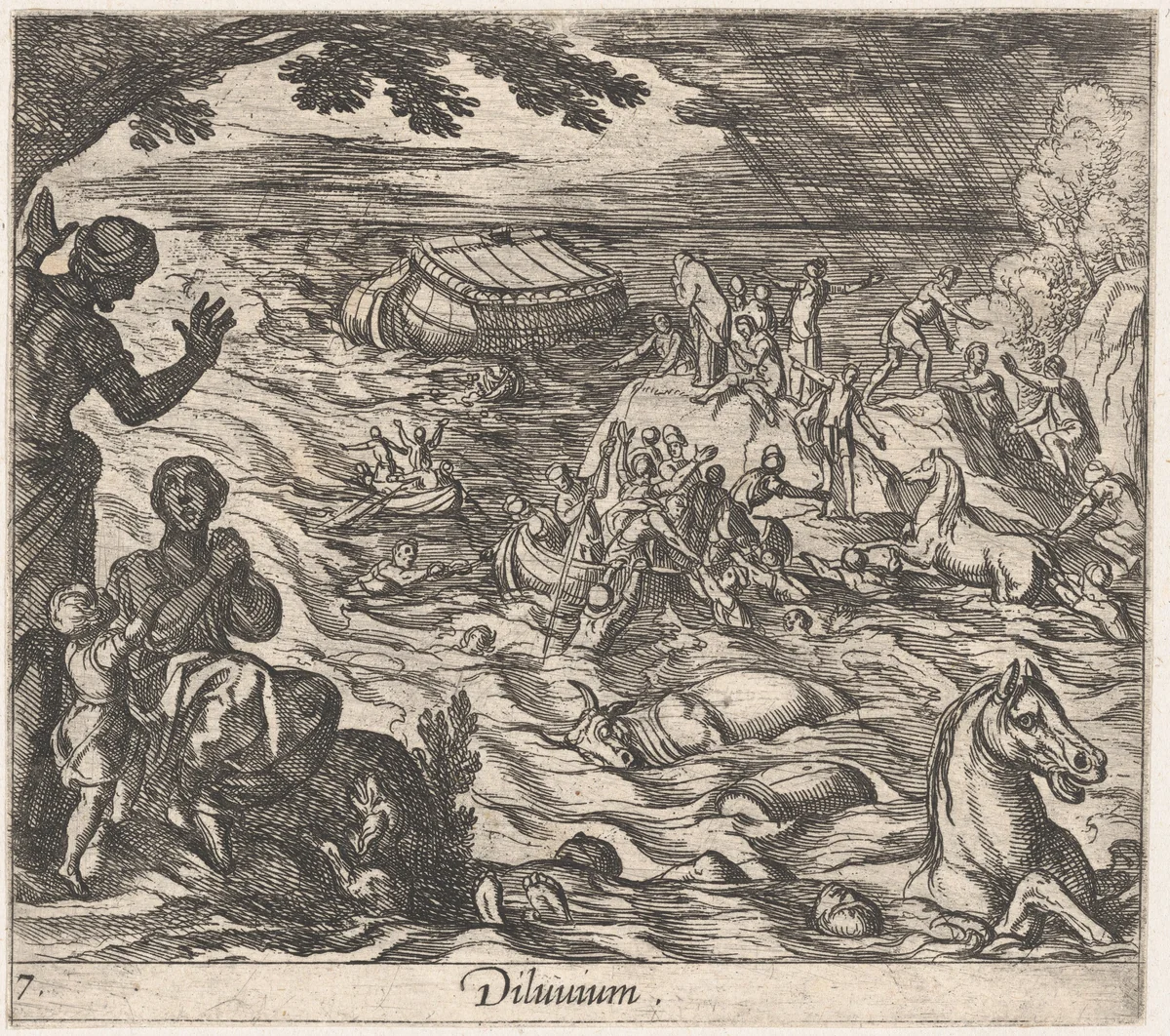 Plate 7: The Flood (Diluvium.), from Ovid's 'Metamorphoses' by Antonio Tempesta, print, 1606
