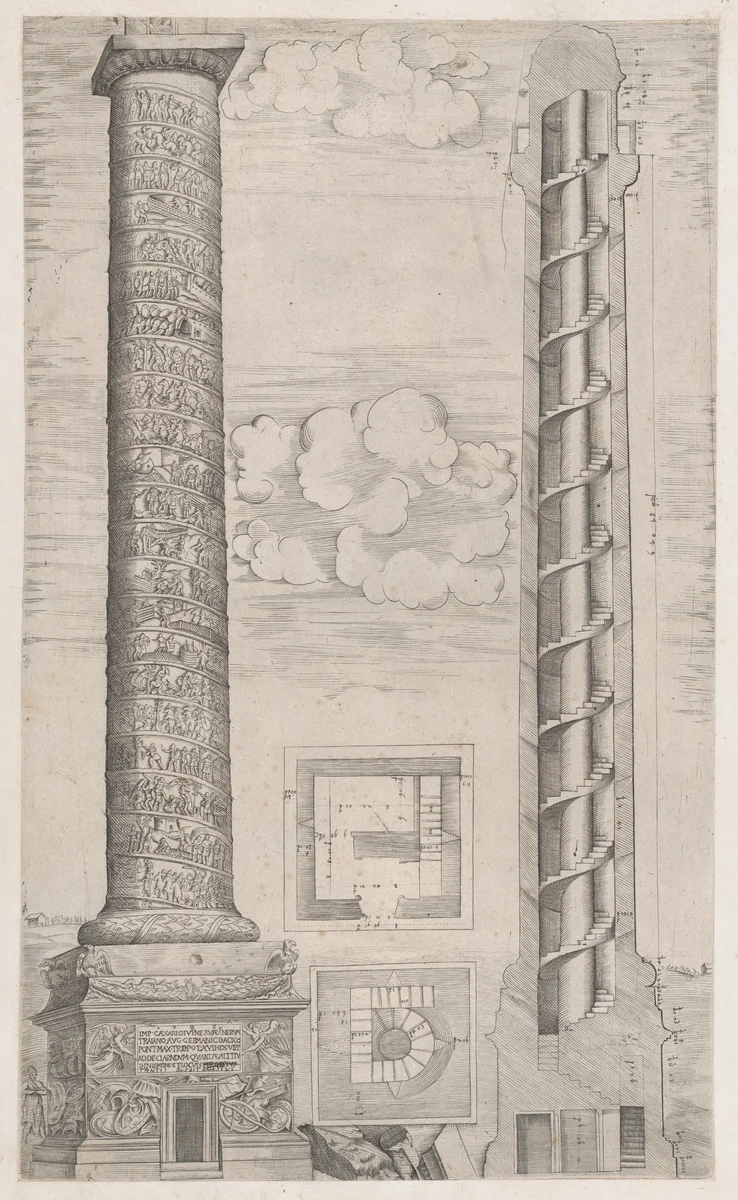 Column of Trajan, from "Speculum Romanae Magnificentiae" by anonymous, print, 1530-1580