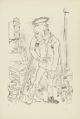 Der Hypochonder Otto Schmalhausen (plate, folio 26) from Ecce Homo by George Grosz, illustrated book, 1922