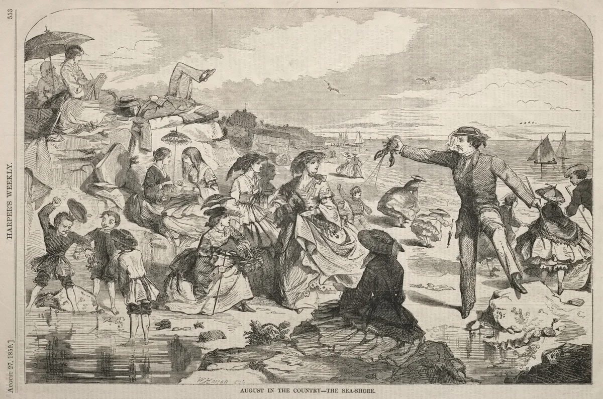 August in the Country - The Seashore by Winslow Homer, print, 1859