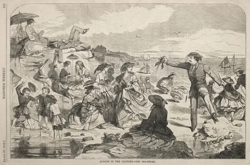August in the Country - The Seashore by Winslow Homer, print, 1859