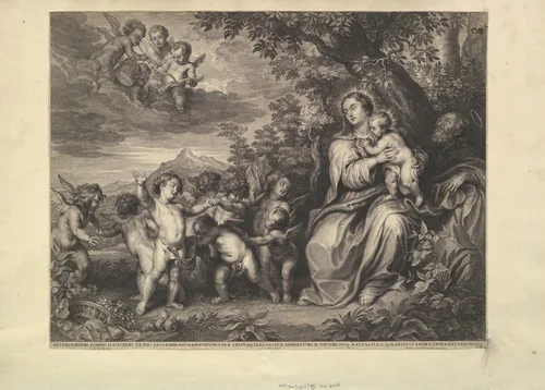 Rest on the Flight into Egypt by Anthony van Dyck, print, 1650-1659