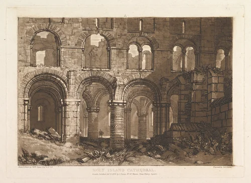 Holy Island Cathedral, part III, plate 11 from "Liber Studiorum" by Joseph Turner, print, 1808