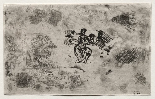 Study of a Seated Woman and other Sketches by Claude Lorrain, print, 1620-1680