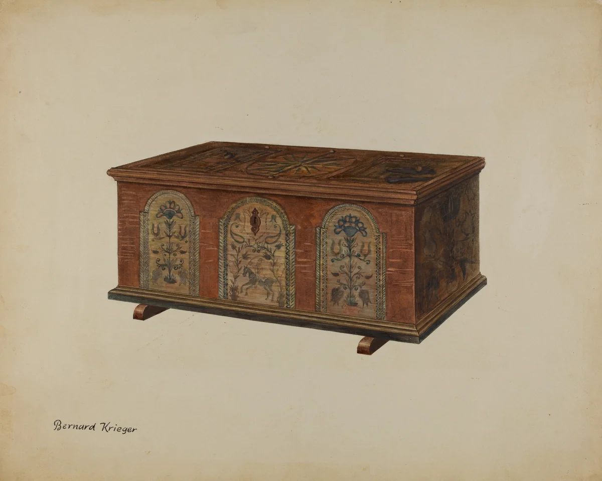 Pa. German Dower Chest by Bernard Krieger, index of american design, 1938