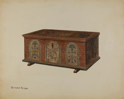 Pa. German Dower Chest by Bernard Krieger, index of american design, 1938