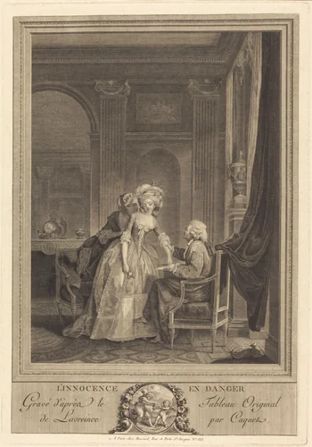 L'innocence en danger by Jean Gabriel Caquet; Nicolas Lavreince, print, 1785