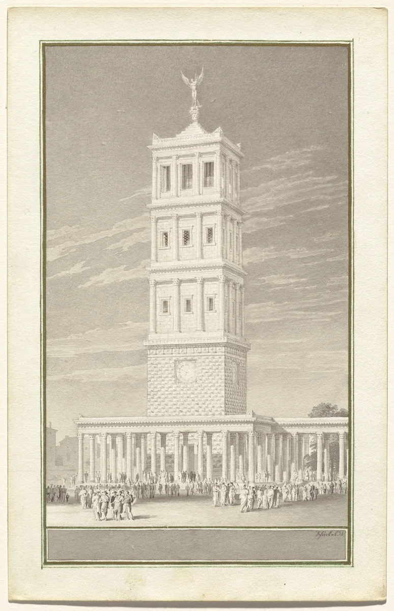 Campanile of a Cathedral for Berlin by Karl Friedrich Schinkel, drawing, 1831