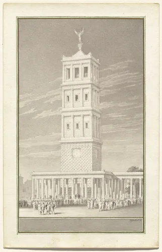 Campanile of a Cathedral for Berlin by Karl Friedrich Schinkel, drawing, 1831