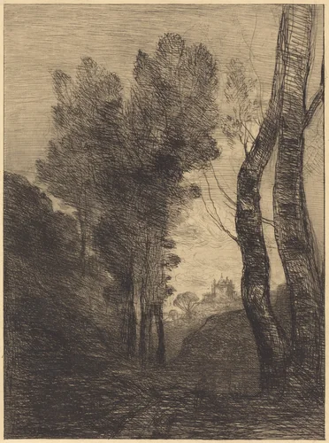 Environs of Rome (Environs de Rome) by Jean-Baptiste-Camille Corot, print, 1866