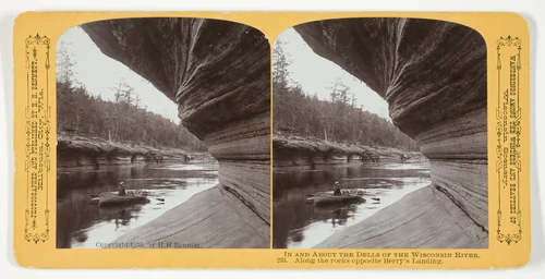 Along the Rocks Opposite Berry's Landing, No. 233 from the series "In and About the Dells of the Wisconsin River" by Henry Hamilton Bennett, photograph, 1903