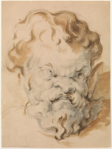 Head of Silenus by Paul Cézanne, drawing, 1855-1906