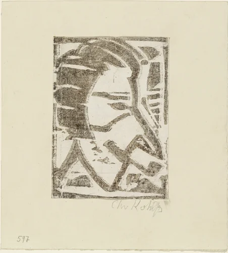 Man with Pipe (Mann mit Pfeife) by Christian Rohlfs, print, 1921