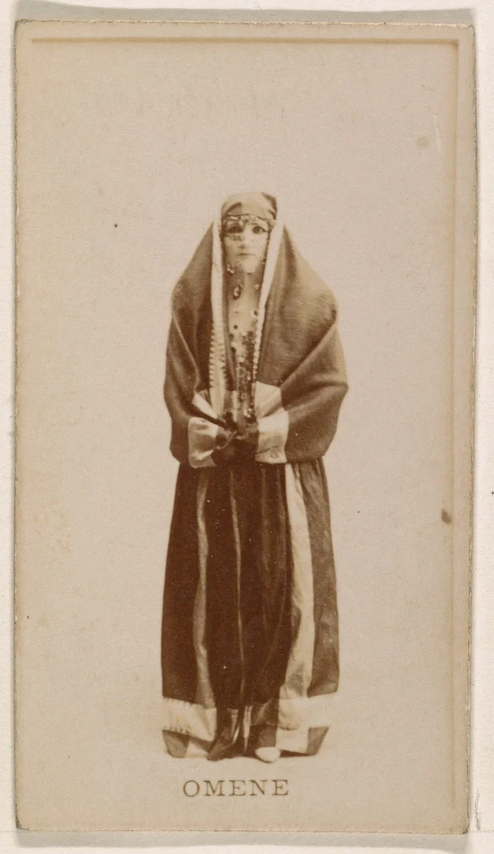 Omene, from the Actresses series (N245) issued by Kinney Brothers to promote Sweet Caporal Cigarettes by Kinney Brothers Tobacco Company, photograph, 1890