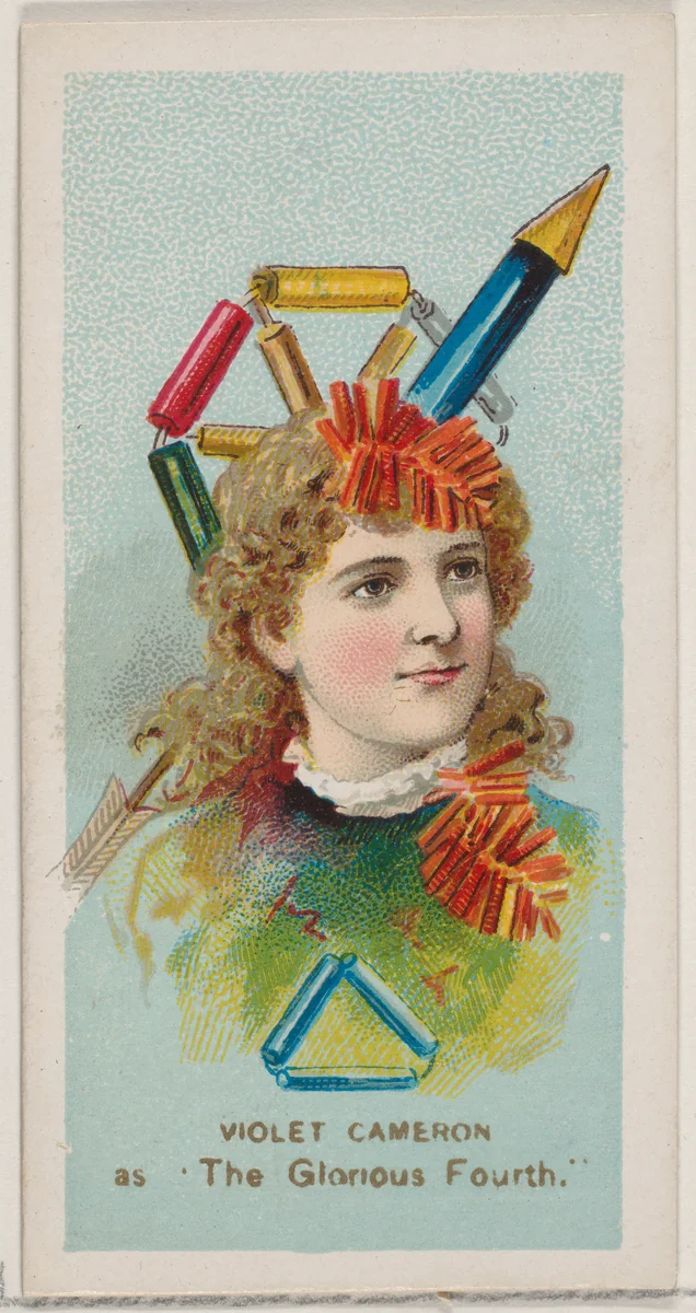 Violet Cameron as "The Glorious Fourth," from the series Fancy Dress Ball Costumes (N73) for Duke brand cigarettes by W. Duke, Sons & Co., print, 1889