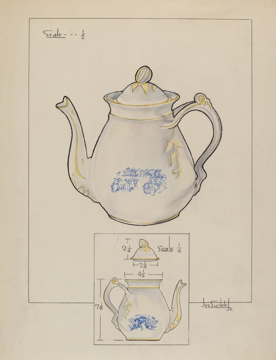 Teapot by Joseph Sudek, index of american design, 1938