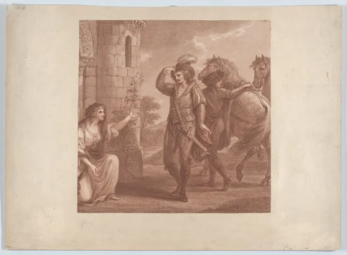 Prince Edmund, surnam'd Ironside and Algitha by Francesco Bartolozzi, print, 1786