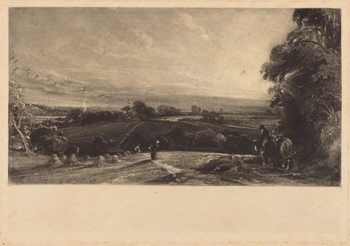Autumnal Sunset by David Lucas; John Constable, print, 1830