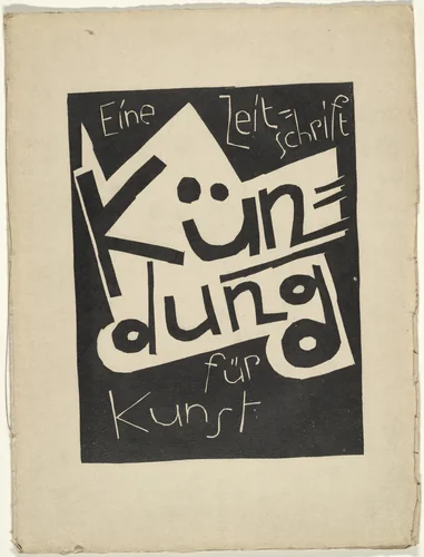 Cover from the periodical Kündung, vol. 1, no. 1 (January 1921) by Karl Schmidt-Rottluff, periodical, 1921