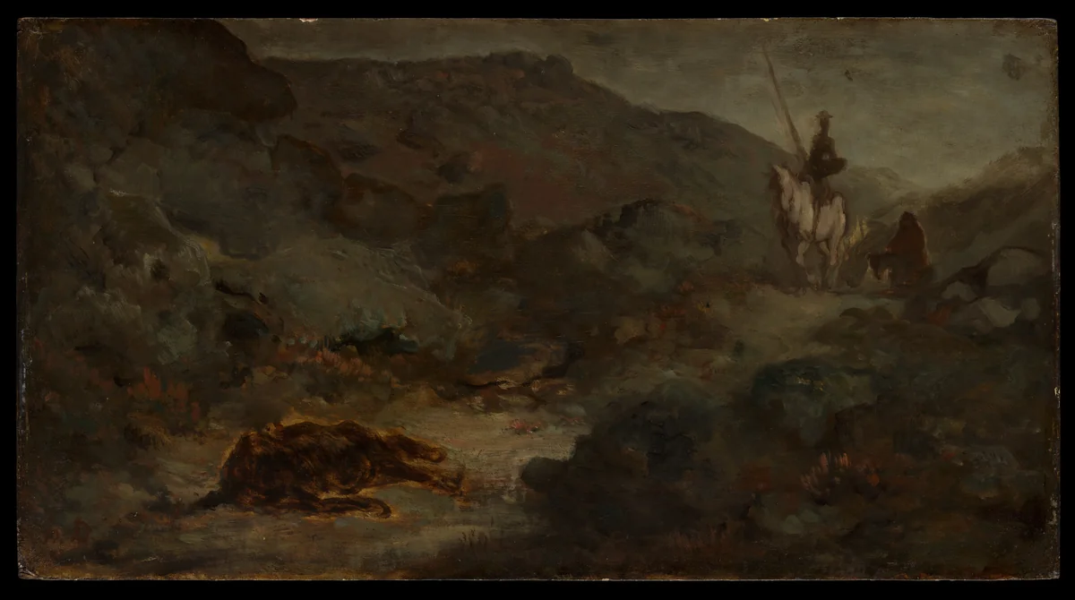 Don Quixote and the Dead Mule by Honoré Daumier, painting, 1828-1879